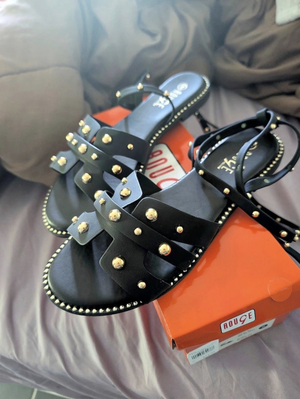 Naughty Monkey Studded Black Sandals Like New